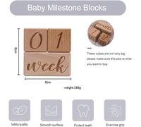 Baby Monthly Blocks,Wood,Marking Age Blocks,with Weeks,Months,Years,Baby Photoshoot,Accessories (Small Size,4cm)