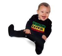 Baby Moo's Grenouillère pour bébé Reggae inspirée du Rasta Bob Marley avec inscription « I'M NAPPIN' NAPPIN », grenouillère amusante pour bébé garçon ou fille Idée cadeau, Noir , 3-6 mois