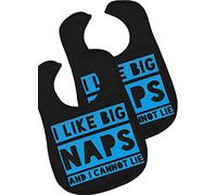 Baby Moo's | Lot de 2 bavoirs Hip-Hop Funny Baby | Pour garçon ou fille | "I LIKE BIG NAPS AND I CANNOT LIE" | Cadeau bébé unisexe, neutre ou jumeau | Nouveau-né, 0 à 3 ans