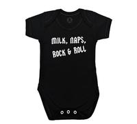 Baby Moo's Milk, Naps, Rock & Roll Body pour bébé - Idée cadeau pour bébé - Garçon ou fille (0 à 3 mois)