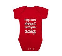 Baby Moos | 'MY MUM DOESN'T WANT YOUR ADVICE'® Gilet nouveau-né unisexe drôle | Body bébé fille ou bébé garçon | cadeau rouge