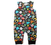 Baby Moo's Tatouage Bébé Romper | Salopette pour bébé sans manches unisexe avec tatouage flash traditionnel - Cadeaux de fête prénatale Alternative Rock n Roll UK (3-6 mois)