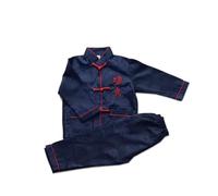 Baby N For Boys Kids Traditional Chinese Wing Chun Arts Ensemble Tenue Bandeau, Marine, 12 ans
