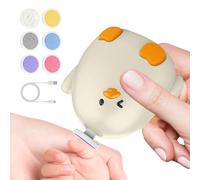 Baby Nail Filer, Baby Nail Grinder - Broyeur électrique en forme de poulet,Outils de toilettage ergonomique avec 6 têtes de broyage de remplacement, fichier de ongles pour hommes, femmes