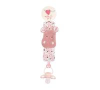Baby NAT' - Attache-Sucette Doudou Bébé Pratique Hippopotame Zoé - Rose - Collection Zoé - Idée Cadeau de Naissance - Attache Tétine Pratique et Doudou Bébé Tout Doux - Entretien Facile - BN6078