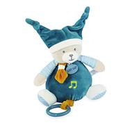 BABY NAT' - Boîte à Musique Ourson Polochon 19cm - Doudou et Peluche Musicale Bébé avec Mélodie Apaisante - Compagnon Tendre et Décoratif Dès la Naissance - Idée Cadeau Garçon Fille - BN0741