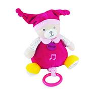 BABY NAT' - Boîte à Musique Oursonne Brioche 19cm - Doudou Musical Bébé et Peluche Musicale avec Mélodie Apaisante - Compagnon Décoratif Dès la Naissance - Idée Cadeau Naissance Bébé Fille - BN0736