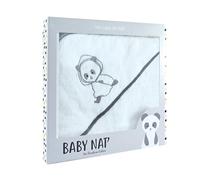Baby NAT' - Cape De Bain Bébé Panda 80x80 cm - Serviette Bébé Capuche en Éponge Absorbante - Sortie De Bain avec Capuche Brodée Panda - Cadeau Naissance en Coffret - BN6060