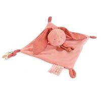 Baby Nat' - Doudou Plat Lapin Terracotta - Attache-Sucette - 23 cm - BN6119 | Doudou en Coton Doux et Tissu Lange - Compagnon de Nuit et Jouet d'Éveil - Dès la Naissance - Idée Cadeau Naissance Bébé