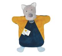 Baby Nat' - Marionnette Doudou Loup - Peluche Bébé Douce - 25 cm - BN0748 | Marionnette Peluche Bébé Douce - Facile à Manipuler - Jouet d'Éveil et Complicité Parent Enfant - Idée Cadeau Naissance Bébé