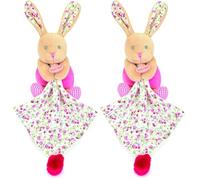 Baby Nat' - Pantin avec Doudou Lapin Poupi Rose 15 cm - Doudou Naissance en Peluche Bébé Fille - Pantin Lapin Réconfortant - Jouet Eveil Bébé Facile à Attraper - Lavable 30° - BN6036 (Lot de 2)