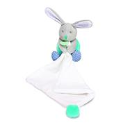 BABY NAT' - Pantin pm avec Doudou lapin POUPI "bleu" - BN0615 -Bleu