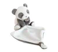 BABY NAT' - Peluche Panda avec Doudou Mouchoir Doux - 17 cm - Collection Mon P'tit Panda - Gris et Blanc - Idée Cadeau Naissance pour Filles et Garçons - Éveil des Sens et Réconfort - BN0460
