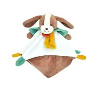 Baby NAT' - Premier Doudou Lucien Le Chien 23 cm - Peluche Naissance Mixte Bébé Fille Garçon - Compagnon Éveil Apaisant avec Oreilles Souples et Nouettes Motricité Fine - Idée Cadeau Bébé - BN6028