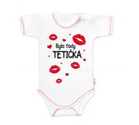 Baby Nellys Body à manches courtes avec texte amusant, There was an auntie, taille 86