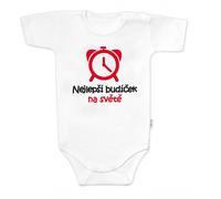 Baby Nellys Body à manches courtes The best wake-up call in the world, blanc, taille 74