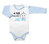 Baby Nellys Body à manches longues avec texte amusant, And NOW I'm in charge, Boy, taille 74
