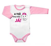 Baby Nellys Body à manches longues avec texte amusant, And NOW I'm in charge Fille, taille 74