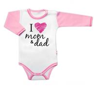Baby Nellys body à manches longues, I love mom & dad, fille, taille 62