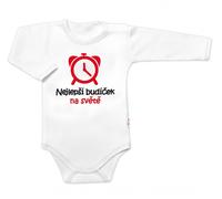 Baby Nellys Body à manches longues The best wake-up call in the world, blanc, taille 68
