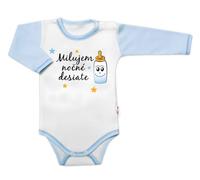 Baby Nellys Body long. manche avec texte amusant, I love night desiate, taille 74, garçon