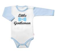 Baby Nellys Body long. manche avec texte amusant, Little Gentleman, garçon, taille 86
