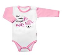 Baby Nellys Body long. manche avec texte amusant , Quand je ne dors pas, personne ne dort, taille 86, fille