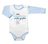 Baby Nellys Body manches longues. manche avec texte amusant , je suis la raison pour laquelle nous sommes en retard, taille 74 garçon
