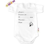 Baby Nellys Body taille 86, blanc - Je suis née...