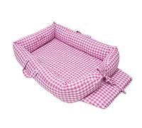 Baby nest Personnalisé - Lits cocons pour bébé Nom brodé - Nid pour bébé - Lit cocon réversible et amovible - Vichy - Misty Rose