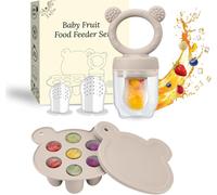 Baby Nibbler-Bpa Free 4m+ Baby Nibbler Teat-Breast Milk Ice Cream Mould Preservation Breast Milk-Silicone Fruit Feeder (Gray)