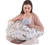 Baby Nursing Pillow,Multifunctional Nursing Pillow With Adjustable Waist Strap And Safety Barrier,Removable Pillow Case 100% Cotton,Animal Pattern
