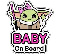 Baby On Board Aufkleber Auto (06. Yoda Girl)[X1758]