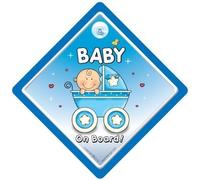 Baby On Board, bleu, 1Poussette, panneau bébéà bord, bébéà bord, autocollant, autocollant pour voiture, petit-fils à bord, Grandson On Board, nouveau bébé