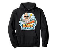 Baby on Board Cute Boy Snowboard Snowboarder Sports d'hiver Sweat à Capuche