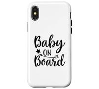 Baby on Board Funny Pregnancy Annonce Party Matching Coque pour iPhone X/XS