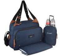 Baby on board-sac a langer -sac titou bleu denim - 2 compartiments 8 poches - sac repas - tapis a langer sac linge sale attaches Neutre G