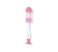 BabyOno Take Care Brush for Bottles and Teats brosse de nettoyage 2 en 1 Pink 1 pcs