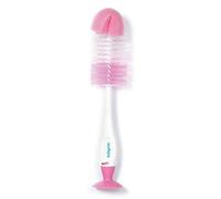 Baby Ono Blanc/Rose Brosse Bouteille avec Éponge & Ventouse 728/03