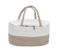 Baby Organizer Basket - Large Capacity Storage Bag, Foldable Nursery, Multi Pocket Diaper Holder, Soft Handle Tote | Changing Table Organizer For Travel Car Bathroom Bedside Picnic Parent