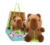 BABY PAWS Capybara Peluche interactif avec Sons et Petit Sac dès 3 Ans | L’adorable capybara est livré avec une petite couverture et une tétine, émet des sons lorsqu’il dort et t’accompagne partout.