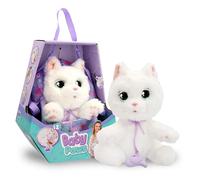 Baby Paws Chat, Peluche Interactif avec Sons Qui Ouvre et Ferme Les Yeux, avec Sac en Tissu pour l'Emmener Partout, Jouet Cadeau pour Enfants à partir de 3 Ans