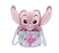 Baby Paws Disney Angel Peluche Interactive Peluche avec Sons Qui Ouvre et Ferme Les Yeux, avec Un Sac pour l’Emporter avec Toi Enfants de 3 Ans et Plus, Rose