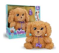 BABY PAWS Labradoodle, Chiot Interactif en Peluche Qui Réagit à Vos Demandes, Comprend Un Sac à Langer pour l'Emmener Partout, Jouet Cadeau pour Enfants à Partir de 3 Ans