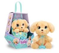 Baby Paws Labrador, Chiot en Peluche Interactif avec Sons Qui Ouvre et Ferme Les Yeux et Comprend Un Sac pour l'Emmener Partout, Jouet Cadeau pour Enfants de 3 Ans et Plus