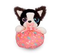 Baby Paws Mini Border Collie, Peluche Chiot avec Sons, Transportable Partout Grâce a Son Sac, Jouet Cadeau pour Filles et Garçons de + 3 Ans