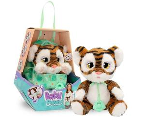 Baby Paws Tiger Peluche Interactive Tigre avec Sons Qui Ouvre et Ferme Les Yeux, avec Un Sac pour Le Transporter Enfants de 3 Ans et Plus