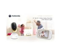 Motorola Baby Comfort 85 Connect Babyphone Vidéo avec Fonction Pivotante/Zoom/Wi-Fi, Ecran Couleur 5,0", Vision Nocturne Infrarouge, Audio Bidirectionnel/Capteur de Température, Blanc