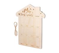 Baby Photo Frame, newborrn Picture Frames, Year Picture Frame Wood Board Baby Photo Display Personalized 12 Months newborrn Photo Frame, Beautiful Baby Handprint Kit & Footprint Photo Frame