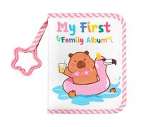 Baby Picture Book - Soft Cloth Cartoon with Safe Mirror | Capybara Baby Family Interactive Book for Boys, Girls, Toddler, Family, Parents, Birthday, Holiday, Christmas, and Crib Use